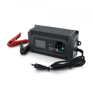 Автоматичний ЗП для акумулятора DEMUDA 12V/24V (MF, WET, AGM, GEL), AC110/220V, DC14,8В/29,6В, Струм заряду 12V/10A, 24V/6A, LCD, затискачі