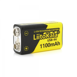 Акумулятор LiitoKala 9V/1100mAh, крона, Type-C вихід, NiMH Rechargeable Battery, 4 штуки в блістері ціна за штуку