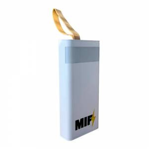 Power Bank MIF 20000mAh, QC22.5W, в: Micro-USB/USB Type-C (5V, 2A), out: 2хUSB Type-A, (5V, 2A), LED дисплей. 148х68х27 mm, White