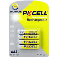 Акумулятор PKCELL 1.2V AAA 1000mAh NiMH Rechargeable Battery, 4 штуки в блістері ціна за блістер, Q12