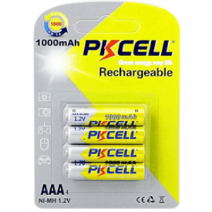 Акумулятор PKCELL 1.2V AAA 1000mAh NiMH Rechargeable Battery, 4 штуки в блістері ціна за блістер, Q12