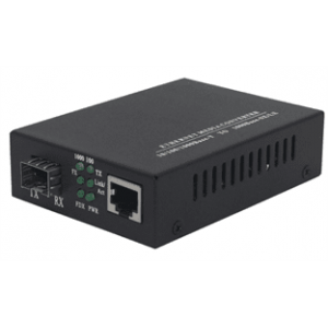 Медіаконвертер під SFP модуль (IC + 175), 10M / 100M / 1000M, (0 +70 ° C), + блок живлення 5V 2A (євро вилка) Q10