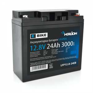 Літій-залізо-фосфатний акумулятор Merlion LiFePO4 12.8V 24AH (166x77x167) для електротранспорту, 3000 циклів