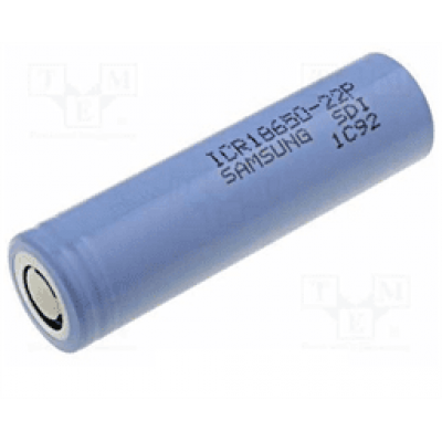 Акумулятор 18650 Li-Ion Samsung ICR18650-22P, 2200mAh, 10A, 4.2 / 3.62 / 2.75V, Blue, 2 шт в упаковці, ціна за 1 шт