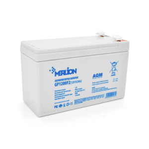 Акумуляторна батарея MERLION AGM GP1280F2 12 V 8,0 Ah (150 x 65 x 95 (100)) White Q10