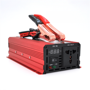 Інвертор напруги CJ-1600M (DC:800W), 12/220V з апроксимованою синусоїдою, 1 універсальна розетка, крокодили, Q24