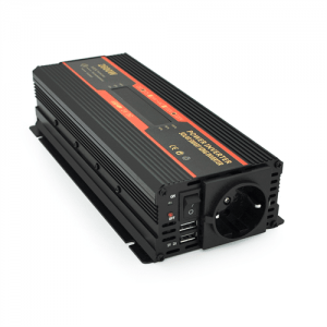 Інвертор напруги CARMAER2600W, 12/220V з апроксимованою синусоїдою, 1Shuko, 2*USB (DC:5V/2A), крокодили+ прикурювач, Q20