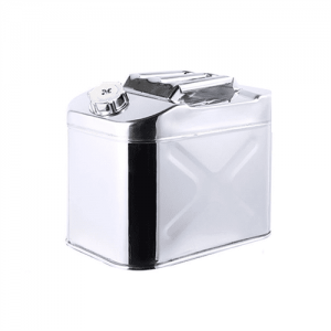 Каністра Merlion ML201-20L, нержавіюча сталь + гнучка лійка, 20л, 370х260х310мм, 2.30 кг, Silver