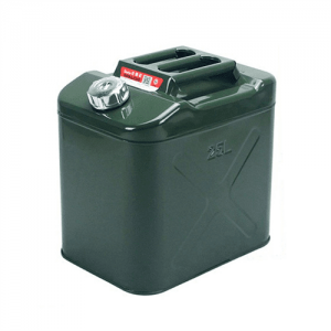 Каністра Merlion YT-HS-FX-25L, металева з клапаном + гнучка лейка, 25л, 355х255х360мм, Зелена
