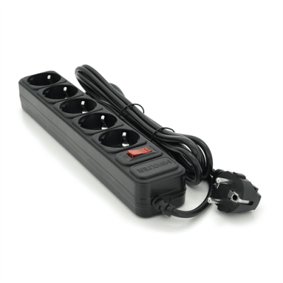 Мережевий подовжувач Maxxter SP5, 220В 10А, 5 розеток, 3 м, Black, Q30