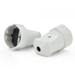 Штепсельний роз'єм з заземленням 16A 250V A102, White, Q15