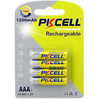 Акумулятор PKCELL 1.2V AAA 1200mAh NiMH Rechargeable Battery, 4 штуки в блістері ціна за блістер, Q12