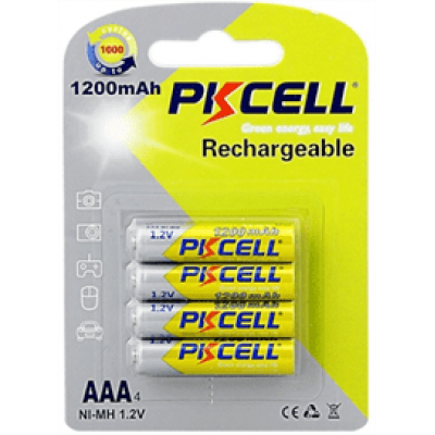 Акумулятор PKCELL 1.2V AAA 1200mAh NiMH Rechargeable Battery, 4 штуки в блістері ціна за блістер, Q12