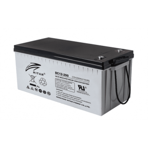 Акумуляторна батарея CARBON RITAR DC12-200C, Black Case, 12V 200.0Ah, 2000-5000 циклів, до 15 років термін служби, (522 * 219 * 224) Q1