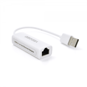 Контролер USB 2.0 to Ethernet VEGGIEG - Мережевий адаптер 10 / 100Mbps з проводом, RTL-8152B, White, Blister-Box