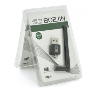 Бездротовий мережевий адаптер з антеною 2DBI Wi-Fi-USB Merlion LV-UW02RK-2DB, 802.11bgn, 150MB, 2.4 GHz, WIN7 / XP / Vista / 2K / MAC / LINUX, Blister Q200