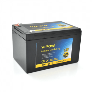 Акумуляторна батарея літієва Vipow 12 V 18Ah з елементами Li-ion 18650 з вбудованою ВМS платою, (3S9P) (151х99х99)мм
