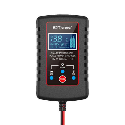 Імпульсне ЗУ RJTianye для акумуляторів 6V/12V, AC100-240V 50/60Hz, DC12.6V2A, 29.2W, крокодили, клеми