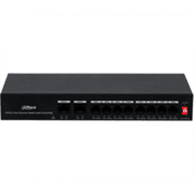 8-портовий комутатор з 8 РоЕ портами + 2x RJ45 (10 / 100M) DH-PFS3010-8ET-65