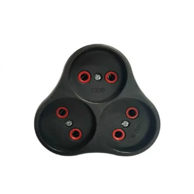 Розетка трійник із заземленням AK303B, Black, Q12