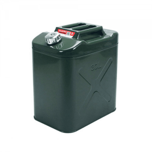 Каністра Merlion YT-HS-FX-30L, металева з клапаном + гнучка лейка, 30л, 355х255х420мм, Зелена