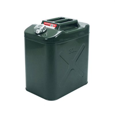Каністра Merlion YT-HS-FX-30L, металева з клапаном + гнучка лейка, 30л, 355х255х420мм, Зелена