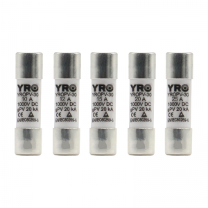 Плавкий запобіжник YROPV-30, 20-25A, 1000Vdc, 10×38mm, постійна напруга, 20 штук в упаковці, ціна за 1 штуку