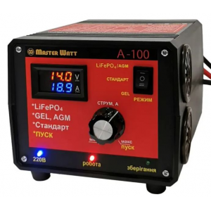 Пуско-зарядне ЗУ для LiFePO4 акумуляторів PZU А-100 12V (20-1000Ah) (MF, AGM, GEL, CA/CA, LiFePO4) 100А, 160-245V