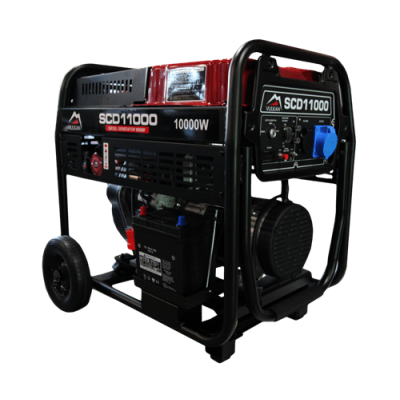 VULKAN Генераторна установка SCD11000 дизель 1ф 9кВт ел.старт, 18л, колеса