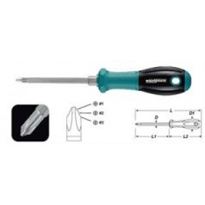 Whirlpower Викрутка універсальна PH1,2,3*100мм(3 в 1) з відкривачкою