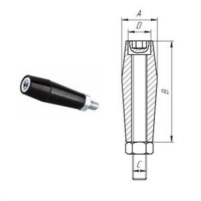 Ручка циліндрична M6, L53mm