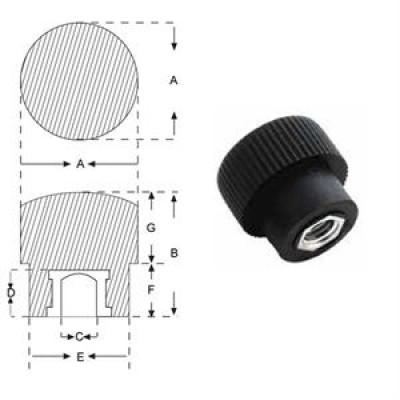 Ручка круглая М6, D15mm