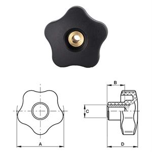 Ручка зірочка наскрізна М10, D40mm