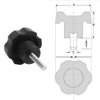 Ручка зірочка з болтом M5х20, D20mm