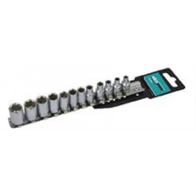 Whirlpower Набір головок 1/4" 12од.4-13мм на планці